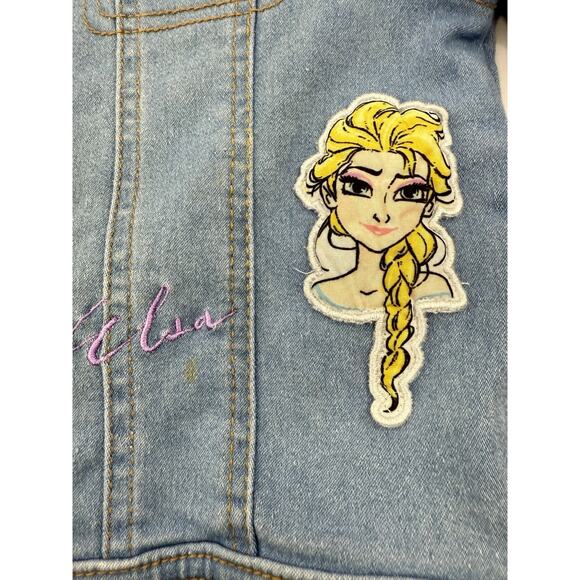 Tutu Couture Disney Frozen Elsa Olaf Embroidered Denim Jacket Girls 5/6 EUC - Picture 4 of 9